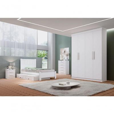 Guarda Roupa Solteiro 4 Portas 3 Gav - Colibri-branco D'doro