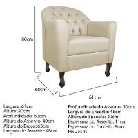 Kit Diva Recamier Diana 140cm Lado Esquerdo e 02 Poltronas Julia Linho Bege - 19