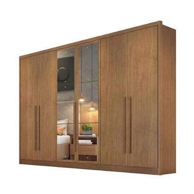 Guarda Roupa Casal Com Espelho 6 Portas 8 Gavetas - Livorno-cumaru - Móveis Novo Horizonte
