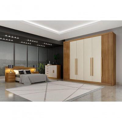 Guarda Roupa Casal 6 Portas 8 Gavetas - Orfeus Ripado-cumaru-fendi - Móveis Novo Horizonte