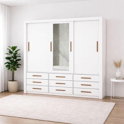 Guarda Roupa Espelho 3 Portas 9 Gavetas Imperium -grand Line