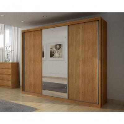 Guarda Roupa Casal Com Espelho 3 Portas 6 Gavetas - Paradizzo Gold-cumaru - Móveis Horizonte