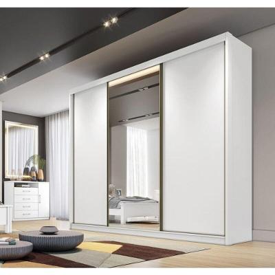 Guarda Roupa Casal Com 1 Porta Espelhada 8 Gavetas - Diamond-branco - Móveis Novo Horizonte