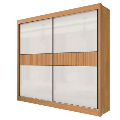 Guarda Roupa Casal 2 Portas 6 Gavetas - Cancun Ripado-cinamomo-off White - Móveis D'doro