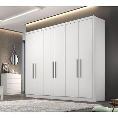 Guarda Roupa Casal 100% Mdf 6 Portas 8 Gavetas - Rizon -branco - Móveis Novo Horizonte