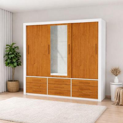Guarda Roupa Espelho 3 Portas 9 Gavetas Imperium -grand Line