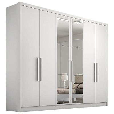 Guarda Roupa Casal Com Espelho 6 Portas 6 Gavetas - Rizon-branco - Móveis Novo Horizonte