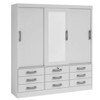 Guarda Roupa Casal Esp 3 Portas 9 Gav Meridian-branco D'doro