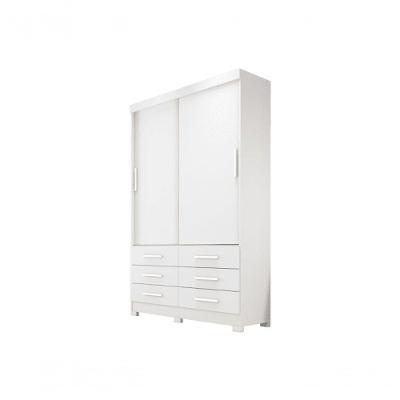 Guarda Roupa Solteiro 2 Portas 6 Gavetas - Buriti-branco - Móveis Novo Horizonte