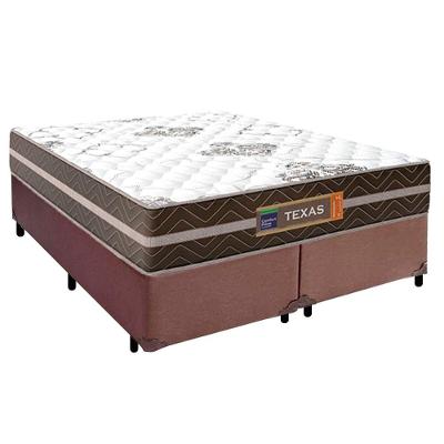 Cama Box Casal Bipartido Sintético + Colchão Molas Ensacadas Texas Prime Colchões 138cm - Suporta Até 120kg Por Pessoa