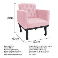 Kit Diva Recamier Azura 160cm Lado Direito e 02 Poltronas Classic Suede Rosabebê - 3