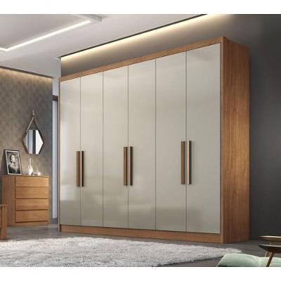 Guarda Roupa Casal 100% Mdf 6 Portas 8 Gavetas - Rizon -cumaru-fendi - Móveis Novo Horizonte
