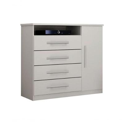 Cômoda Para Quarto Com Sapateira 4 Gavetas - Diamante-branco - Móveis Leifer
