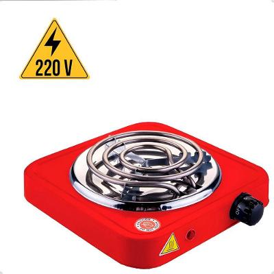 Fogão Elétrico Portátil 1 Boca Vipshop Mesa em Ferro Fundido Vermelho 220V