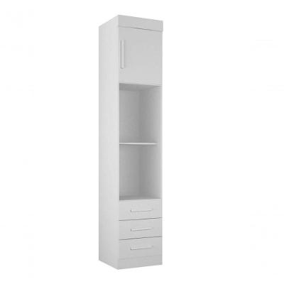 Modulado Mesa De Cabeceira 3 Gavetas - Orion-branco - Leifer Móveis
