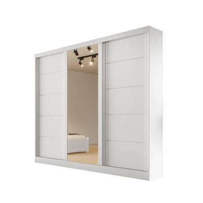 Guarda-roupa Solteiro Espelho 4 Gavetas 2,21m Capri Bianchi