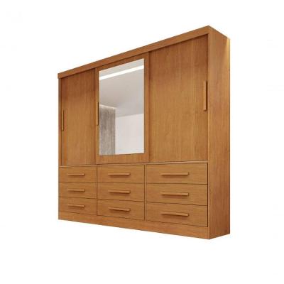 Guarda-roupa 3 Portas Espelho 9 Gav - Turim-nature - Bianchi