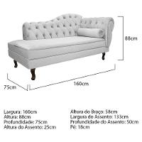 Kit Diva Recamier Diana 160cm Lado Esquerdo e 02 Poltronas Julia ano Branco - 3