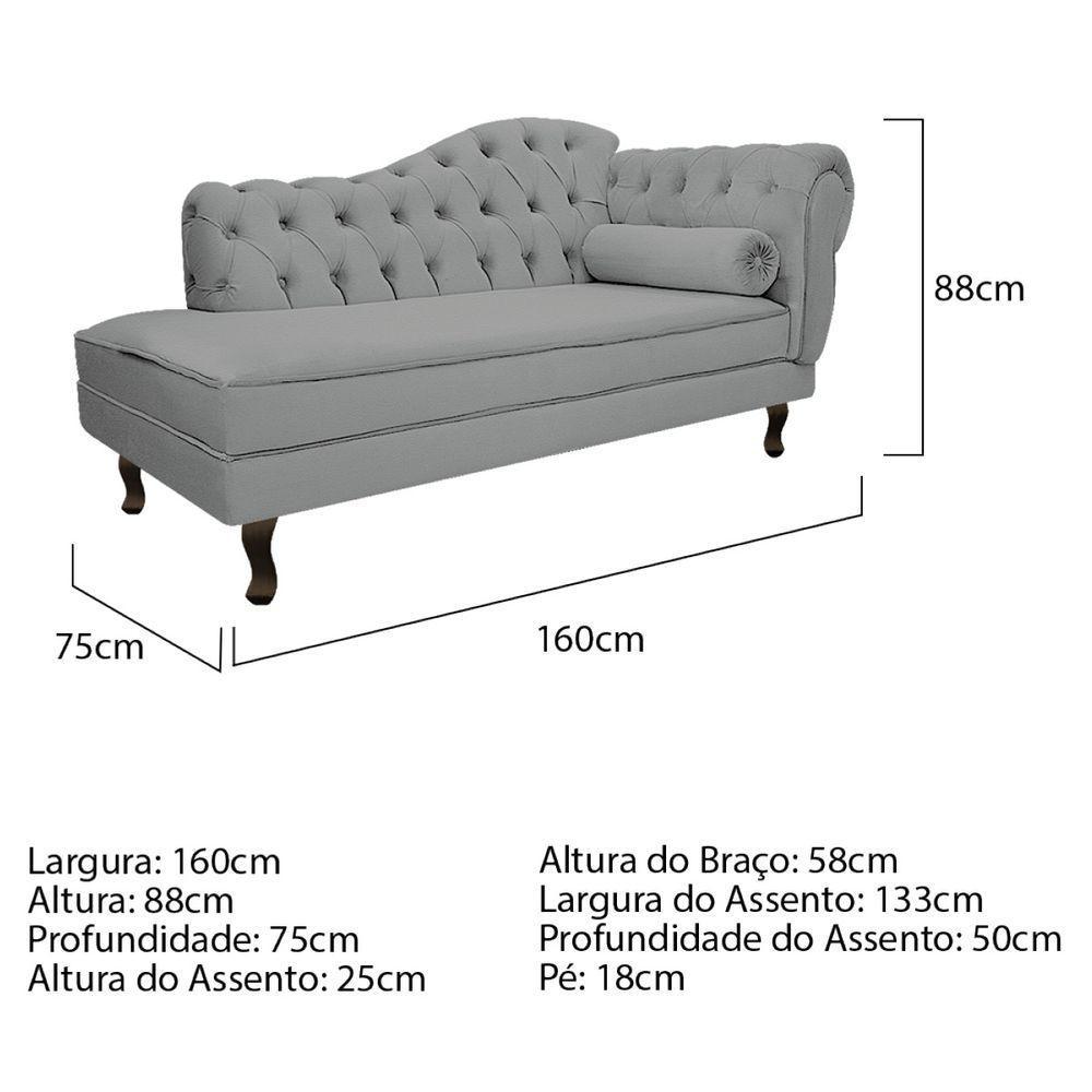 Kit Diva Recamier Diana 160cm Lado Esquerdo E 02 Poltronas Classic ano -   Marrom - 7