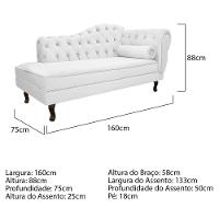 Kit Diva Recamier Diana 160cm Lado Esquerdo E 02 Poltronas Classic ano -   Branco - 6