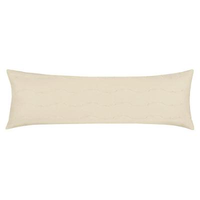 Porta Travesseiro Body Pillow Altenburg Malha Fio Penteado 100% Algodão Bege Noale