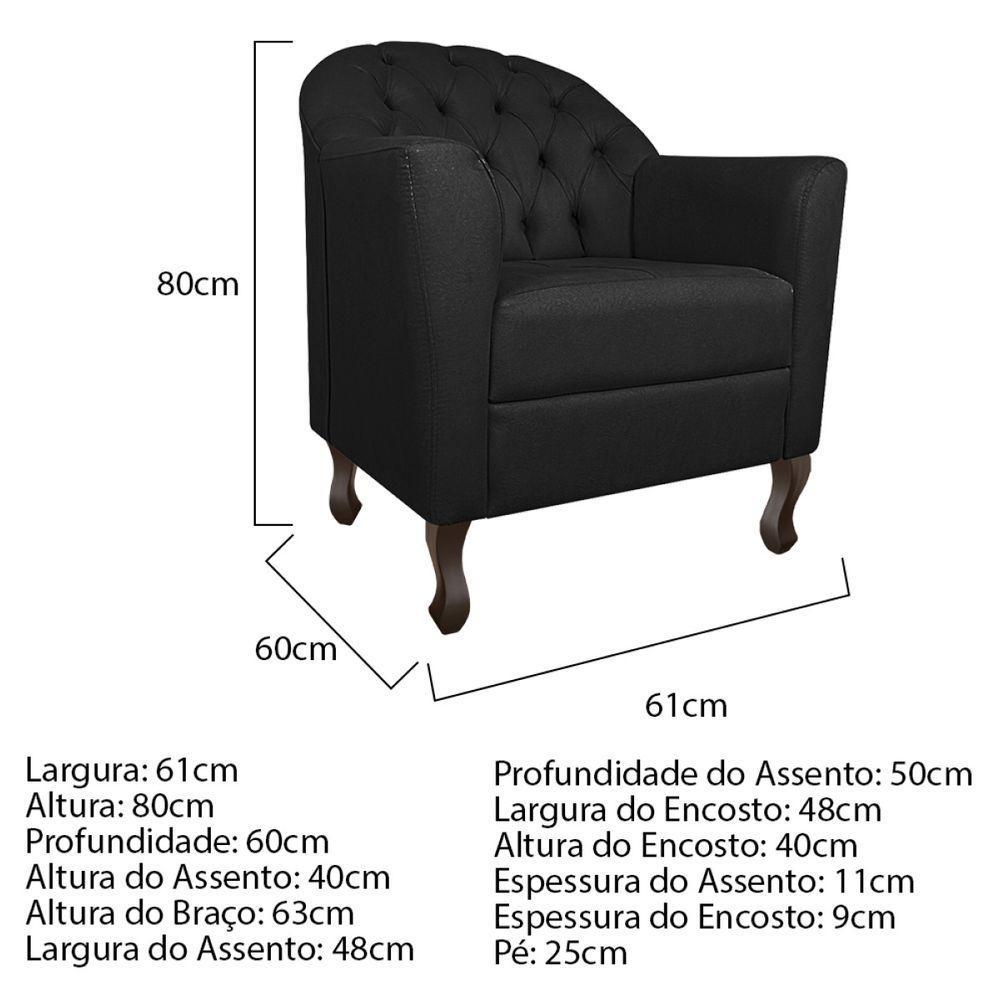 Kit Diva Recamier Diana 140cm Lado Esquerdo e 02 Poltronas Julia Suede Preto - 2