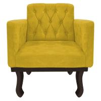 Kit Diva Recamier Diana 185cm Lado Esquerdo E 02 Poltronas Classic Suede -   Amarelo - 9