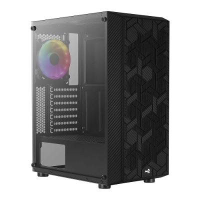Gabinete Gamer Aerocool Hive Preto Rgb Lateral Vidro