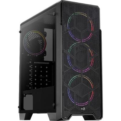 Gabinete Gamer Aerocool Ore Saturn Preto Rgb Lateral Acrílico