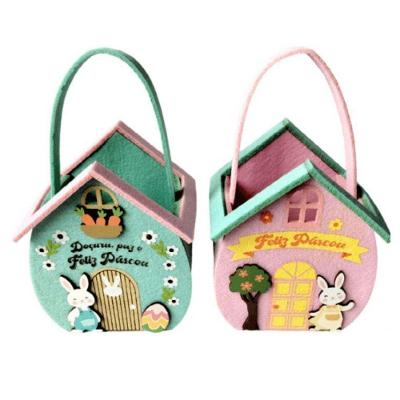 Cesto Casa Páscoa Decorativo 15,5cm Em Poliéster Multiart