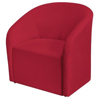 Poltrona Luxo Escritório Sala Decorativa Luiza Max Suede Vermelho