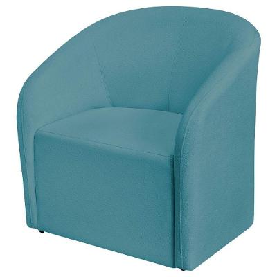 Poltrona Luxo Escritório Sala Decorativa Luiza Max Suede Azul Turquesa
