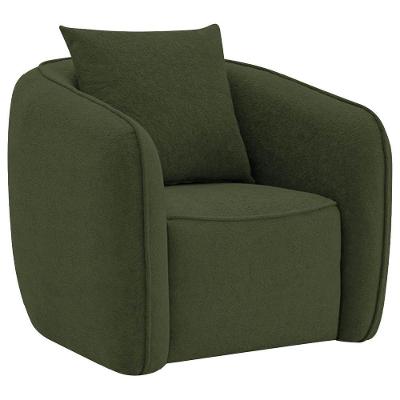 Poltrona Decorativa Sala De Estar Recepção Florença Linho - Amarena Móveis Verde