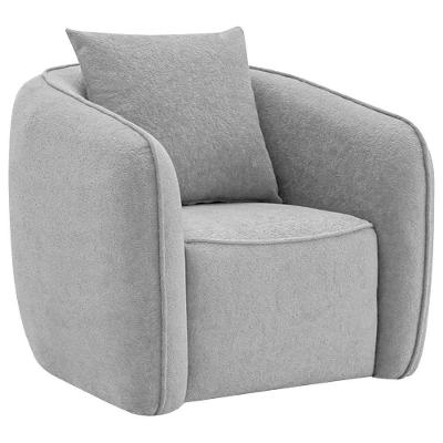 Poltrona Decorativa Sala De Estar Recepção Florença Linho - Amarena Móveis Cinza Claro
