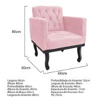 Kit Diva Recamier Azura 160cm Lado Esquerdo e 02 Poltronas Classic Suede Rosabebê - 3