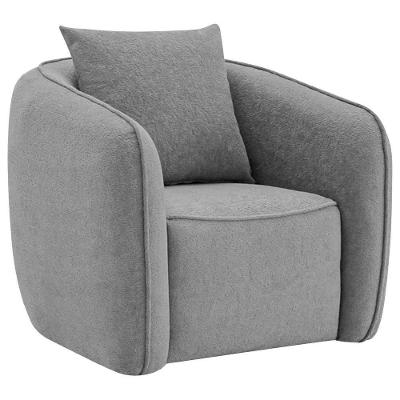 Poltrona Decorativa Sala De Estar Recepção Florença Bouclé - Amarena Móveis Cinza