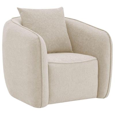 Poltrona Decorativa Sala De Estar Recepção Florença Bouclé - Amarena Móveis Bege