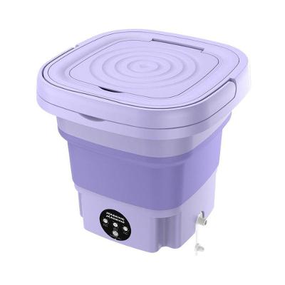 Mini Máquina De Lavar Roupas Dobrável Portátil 6,5l Bivolt Para Viagem E Espaços Pequenos 6,5 Litros lilás
