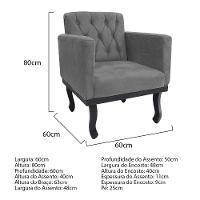 Kit Diva Recamier Azura 160cm Lado Esquerdo e 02 Poltronas Classic Suede Cinza - 3