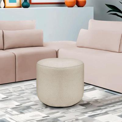 Puff Orgânico Decorativo Conforto Luxo Moá Bouclé Bege
