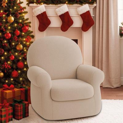 Poltrona Natalina Papai Noel Merry Christmas Suede Bege