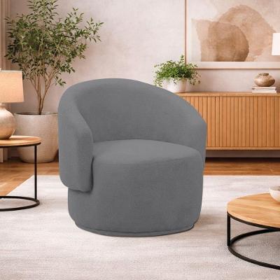 Poltrona Decorativa Sala De Estar Recepção Jasmine Suede Cinza