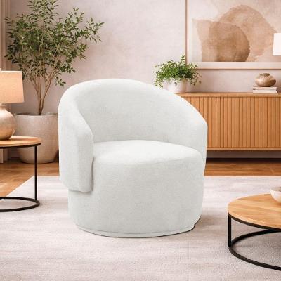 Poltrona Decorativa Sala De Estar Recepção Jasmine Bouclé Branco