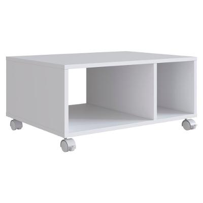 Mesa De Centro Para Sala Com Rodizios 60x45 Cm B59 Branco Novam Branco
