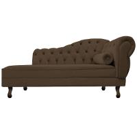 Kit Diva Recamier Diana 185cm Lado Esquerdo E 02 Poltronas Classic Suede - Adj Decor Cor Marrom