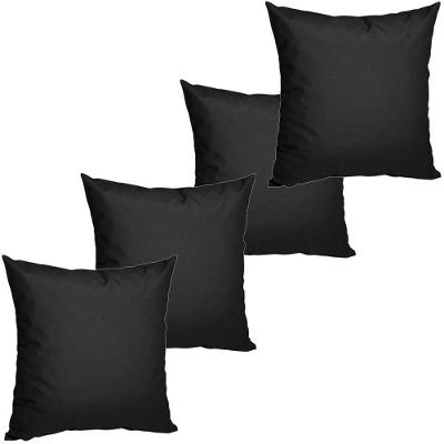 4 Almofadas Cheias P/ Sofá Decorativas, Impermeáveis Pequena Preto