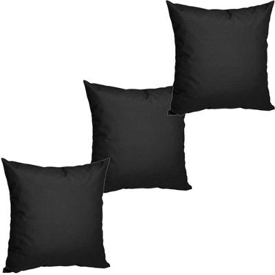 3 Almofadas Cheias P/ Sofá Decorativas Impermeáveis Pequena Preto
