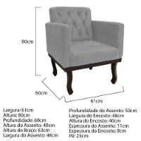 Kit Diva Recamier Diana 185cm Lado Esquerdo e 01 Poltrona Classic Corano Cinza