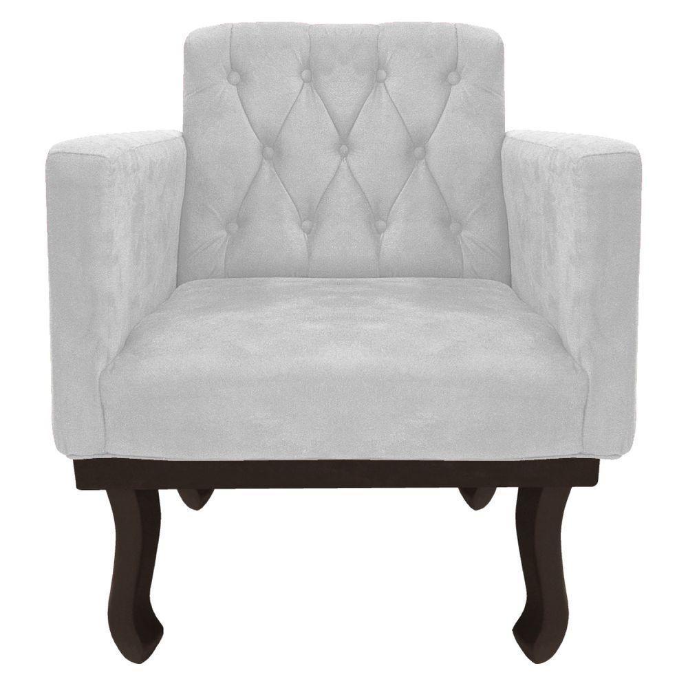 Kit Diva Recamier Diana 185cm Lado Esquerdo E 02 Poltronas Classic Suede - Adj Decor Cor Branco - 3