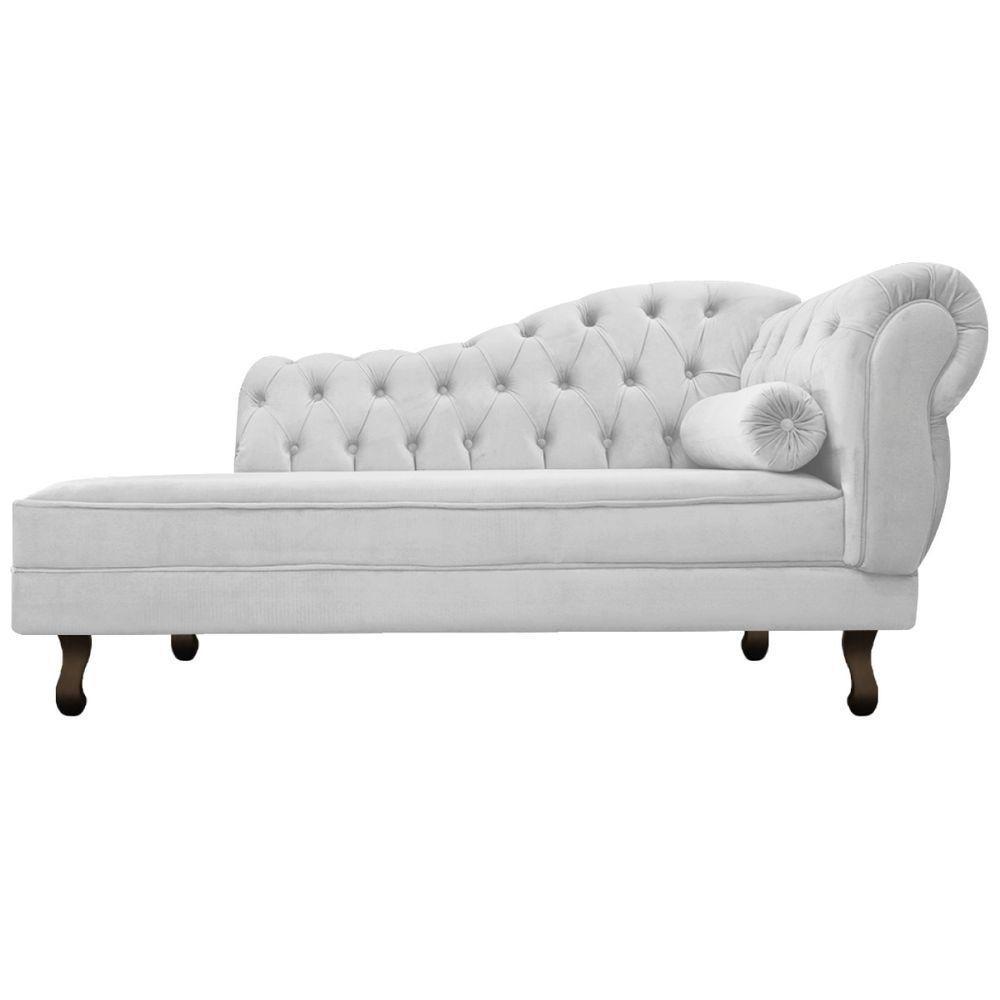 Kit Diva Recamier Diana 185cm Lado Esquerdo E 02 Poltronas Classic Suede - Adj Decor Cor Branco - 4